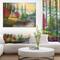 Designart - House in the forest - Landscapes Painting Print on Wrapped Canvas